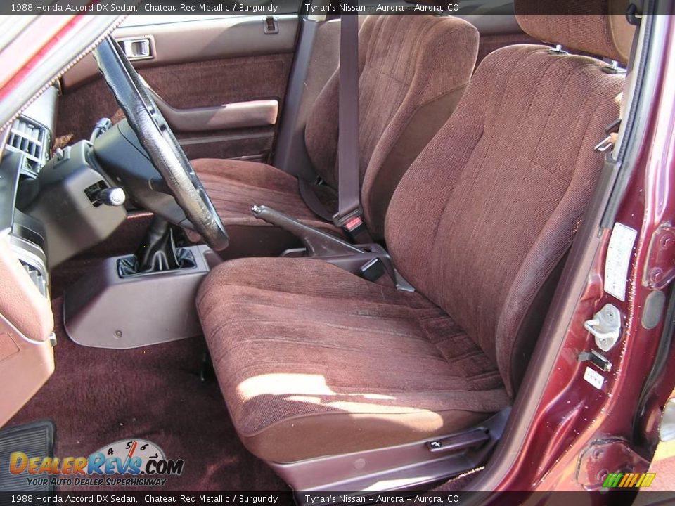 1988 Honda Accord DX Sedan Chateau Red Metallic / Burgundy Photo #6