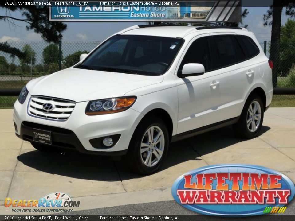 2010 Hyundai Santa Fe SE Pearl White / Gray Photo #1