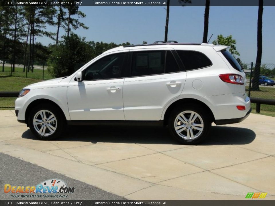 Pearl White 2010 Hyundai Santa Fe SE Photo #8