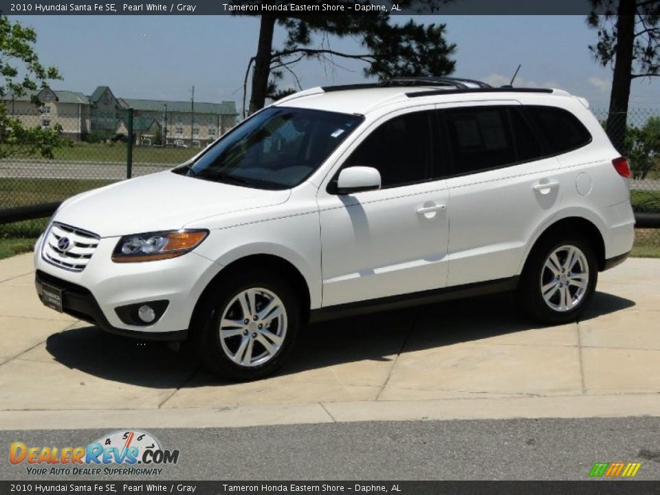 2010 Hyundai Santa Fe SE Pearl White / Gray Photo #12