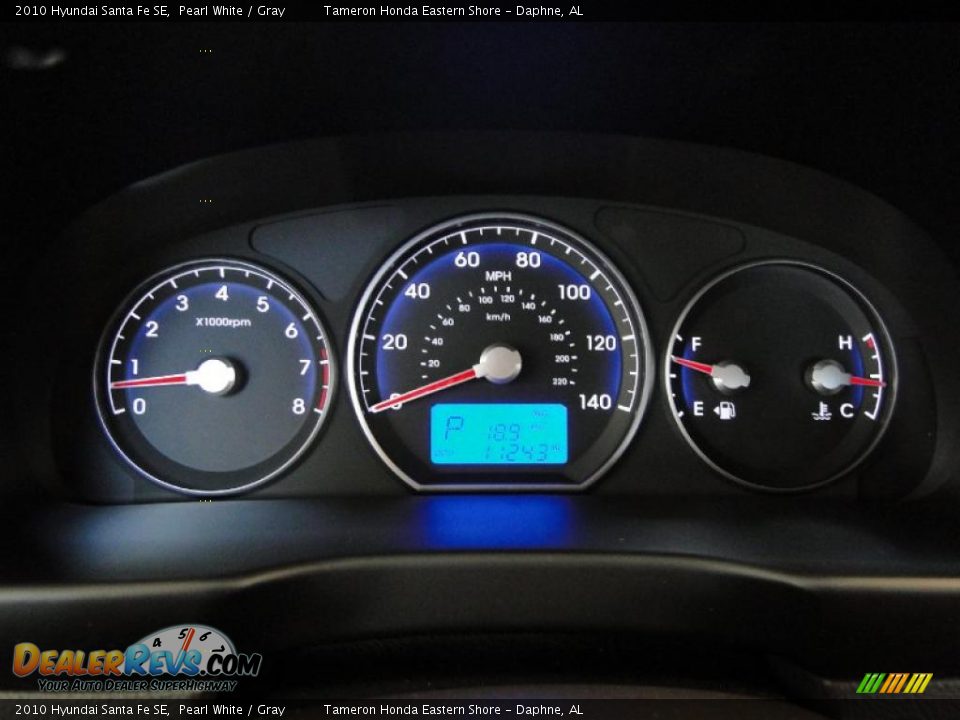 2010 Hyundai Santa Fe SE Gauges Photo #20