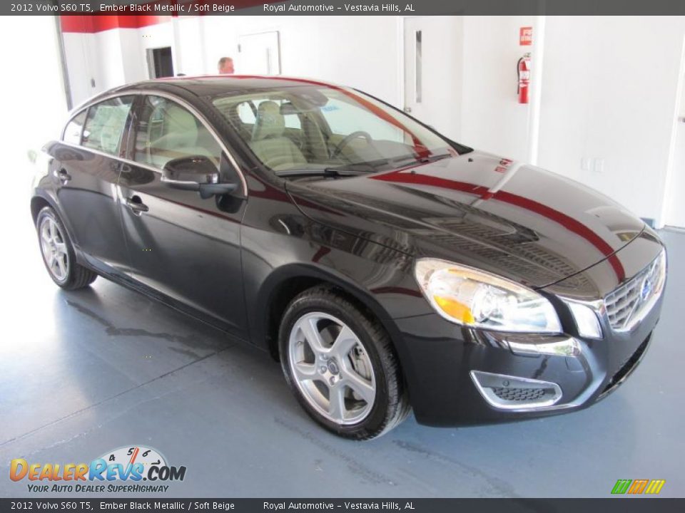 2012 Volvo S60 T5 Ember Black Metallic / Soft Beige Photo #5