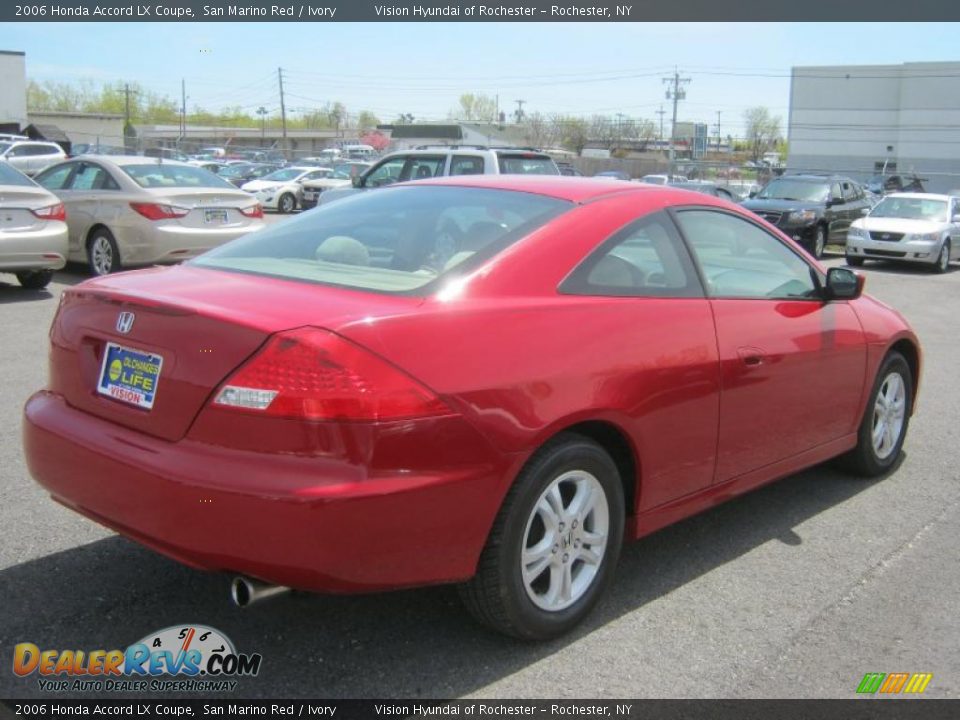 2006 Honda Accord LX Coupe San Marino Red / Ivory Photo #2