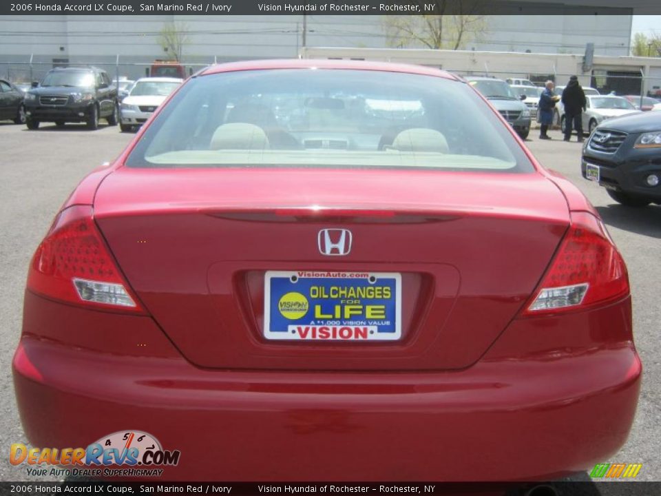 2006 Honda Accord LX Coupe San Marino Red / Ivory Photo #15