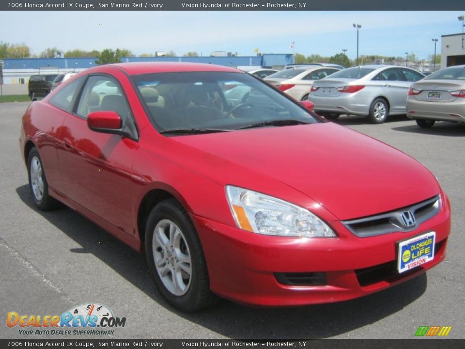 2006 Honda Accord LX Coupe San Marino Red / Ivory Photo #16