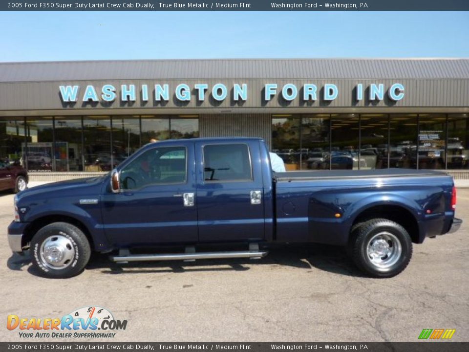 2005 Ford F350 Super Duty Lariat Crew Cab Dually True Blue Metallic / Medium Flint Photo #1