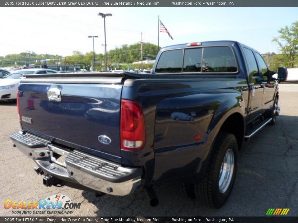 2005 Ford F350 Super Duty Lariat Crew Cab Dually True Blue Metallic / Medium Flint Photo #4