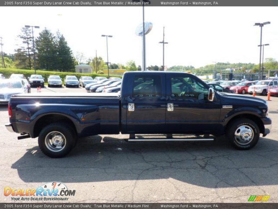 2005 Ford F350 Super Duty Lariat Crew Cab Dually True Blue Metallic / Medium Flint Photo #5