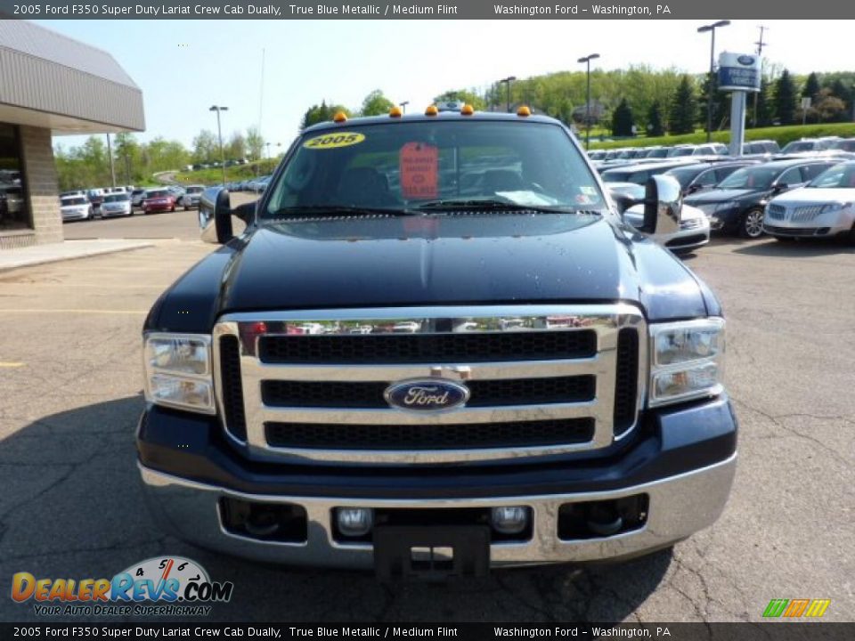 2005 Ford F350 Super Duty Lariat Crew Cab Dually True Blue Metallic / Medium Flint Photo #7