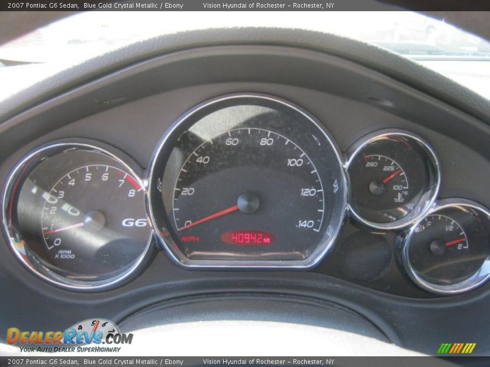 2007 Pontiac G6 Sedan Blue Gold Crystal Metallic / Ebony Photo #23