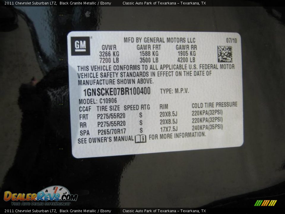 2011 Chevrolet Suburban LTZ Black Granite Metallic / Ebony Photo #33