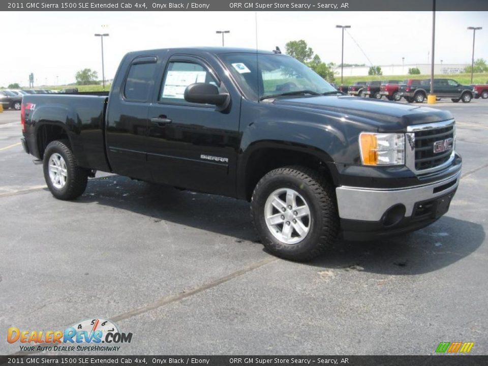 2011 GMC Sierra 1500 SLE Extended Cab 4x4 Onyx Black / Ebony Photo #3