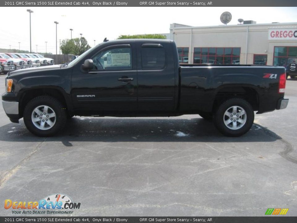 2011 GMC Sierra 1500 SLE Extended Cab 4x4 Onyx Black / Ebony Photo #8