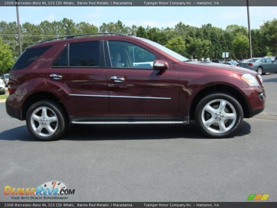 2008 Mercedes-Benz ML 320 CDI 4Matic Barolo Red Metallic / Macadamia Photo #6