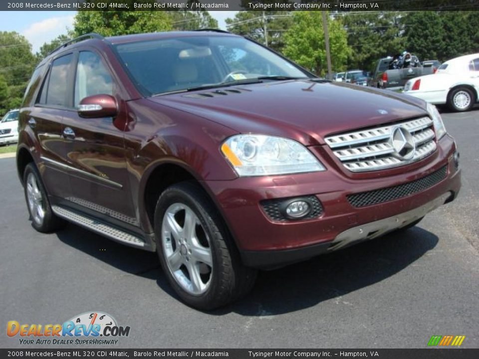 2008 Mercedes-Benz ML 320 CDI 4Matic Barolo Red Metallic / Macadamia Photo #7