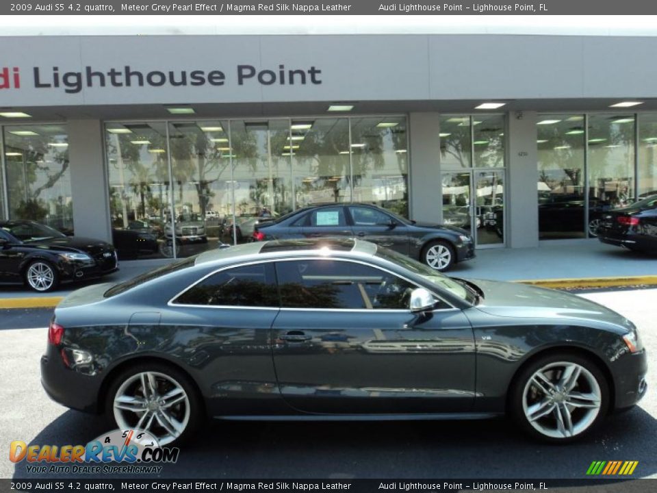 2009 Audi S5 4.2 quattro Meteor Grey Pearl Effect / Magma Red Silk Nappa Leather Photo #3