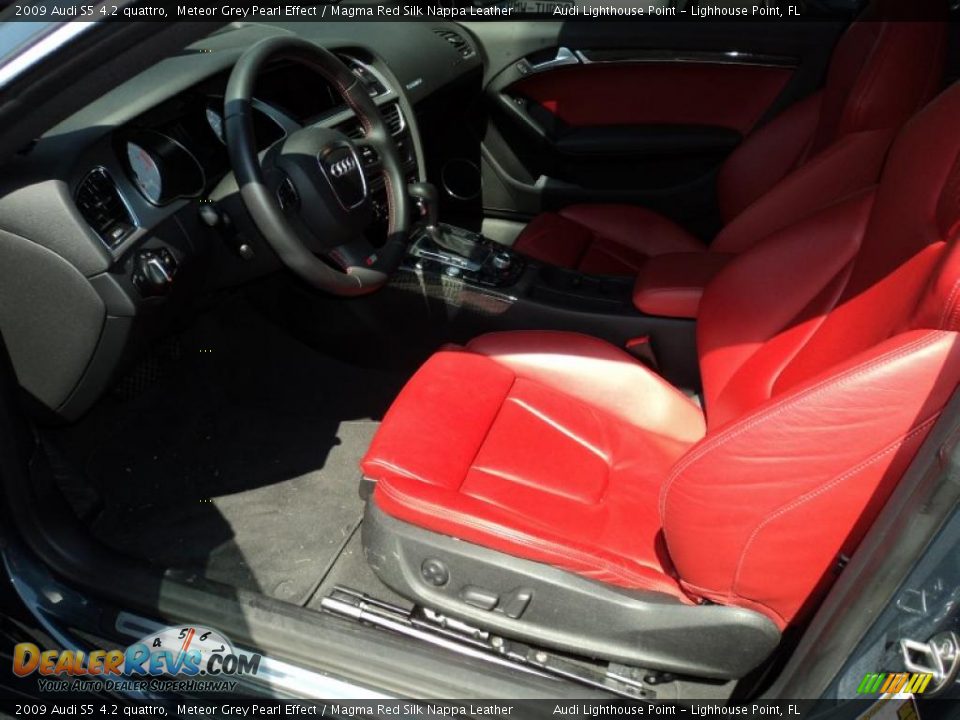 Magma Red Silk Nappa Leather Interior - 2009 Audi S5 4.2 quattro Photo #13