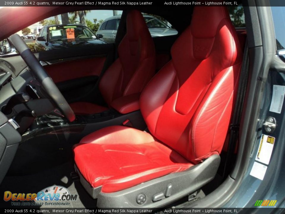 Magma Red Silk Nappa Leather Interior - 2009 Audi S5 4.2 quattro Photo #14