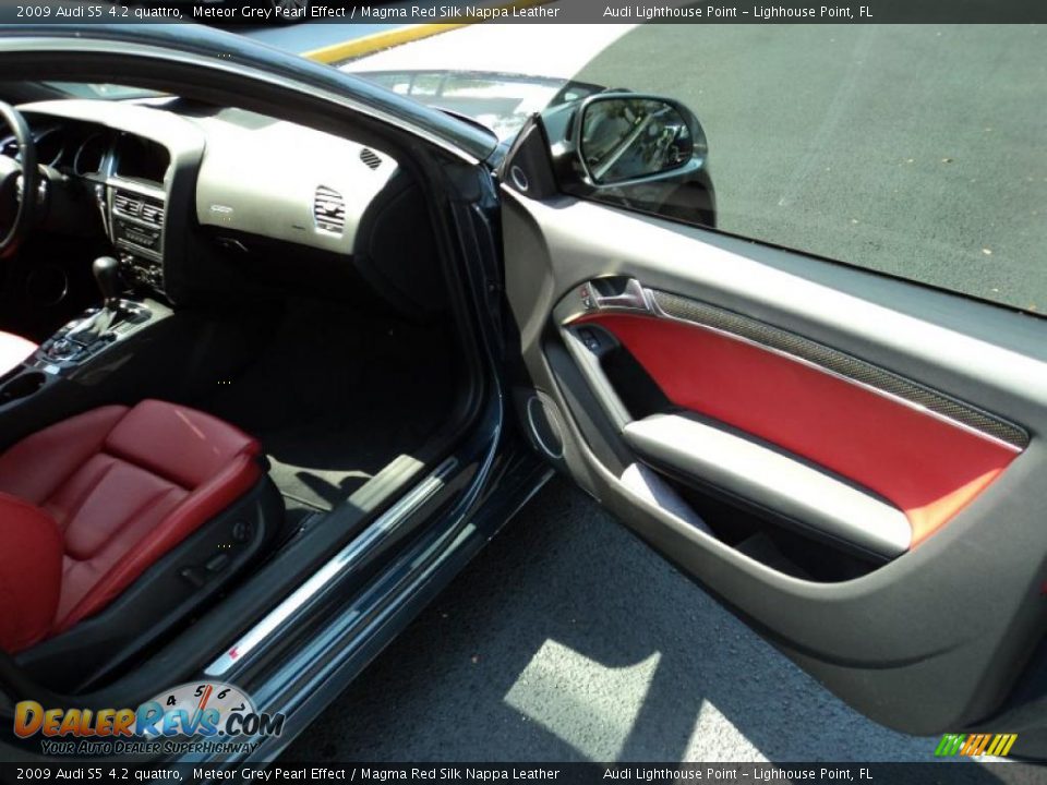 2009 Audi S5 4.2 quattro Meteor Grey Pearl Effect / Magma Red Silk Nappa Leather Photo #15