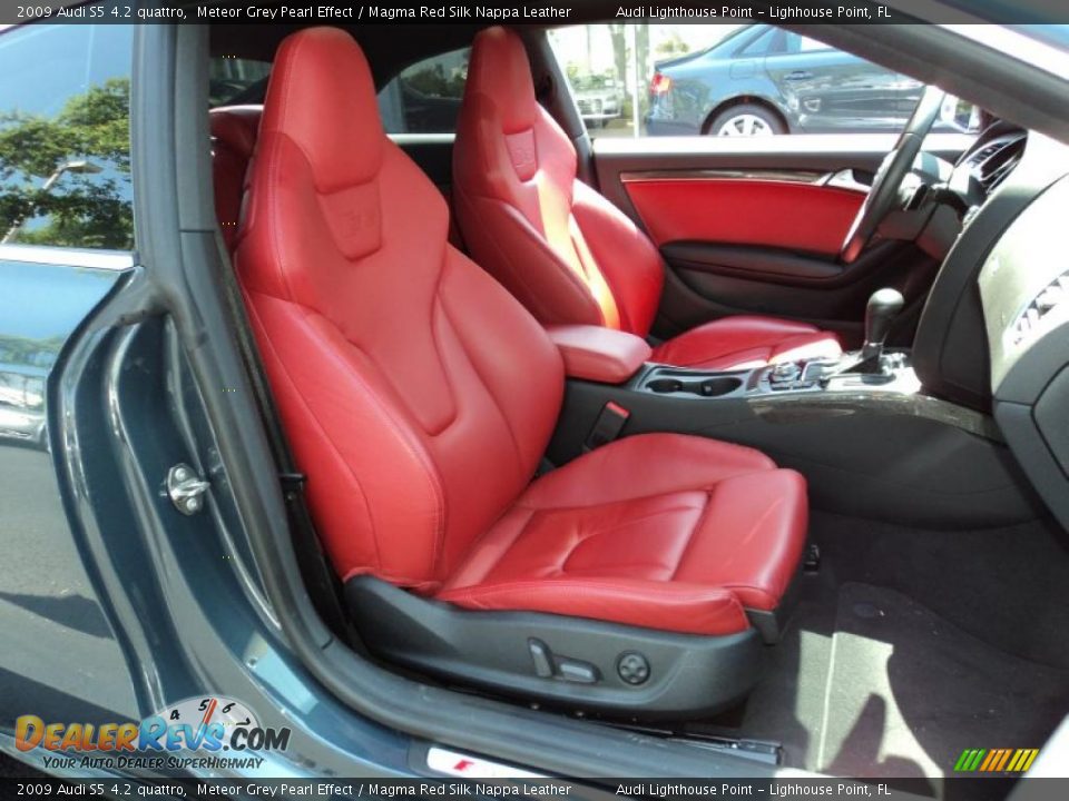 Magma Red Silk Nappa Leather Interior - 2009 Audi S5 4.2 quattro Photo #16