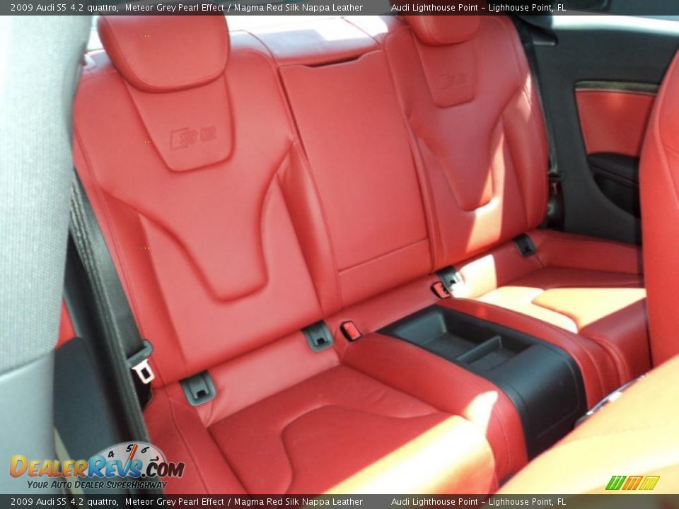 Magma Red Silk Nappa Leather Interior - 2009 Audi S5 4.2 quattro Photo #17