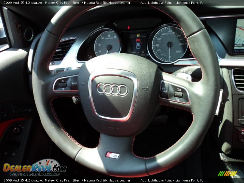 2009 Audi S5 4.2 quattro Meteor Grey Pearl Effect / Magma Red Silk Nappa Leather Photo #20