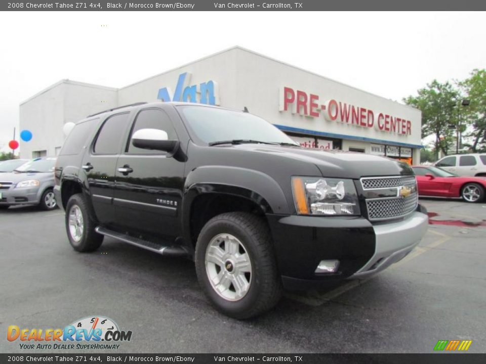 2008 Chevrolet Tahoe Z71 4x4 Black / Morocco Brown/Ebony Photo #1