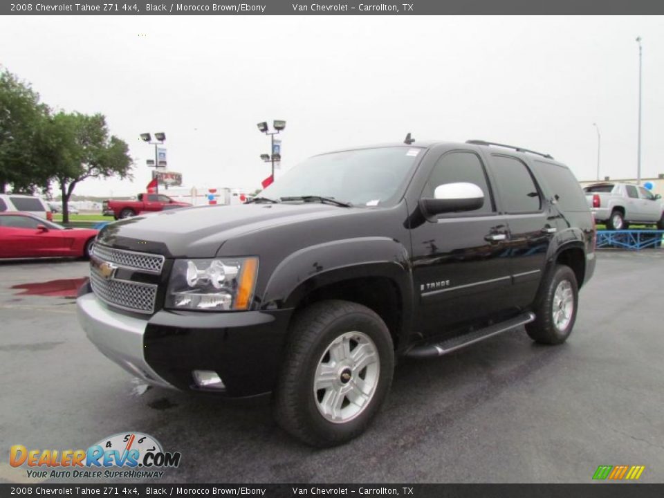 2008 Chevrolet Tahoe Z71 4x4 Black / Morocco Brown/Ebony Photo #3