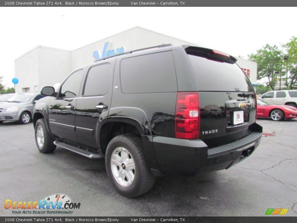 2008 Chevrolet Tahoe Z71 4x4 Black / Morocco Brown/Ebony Photo #5