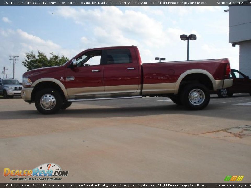 Deep Cherry Red Crystal Pearl 2011 Dodge Ram 3500 HD Laramie Longhorn Crew Cab 4x4 Dually Photo #2