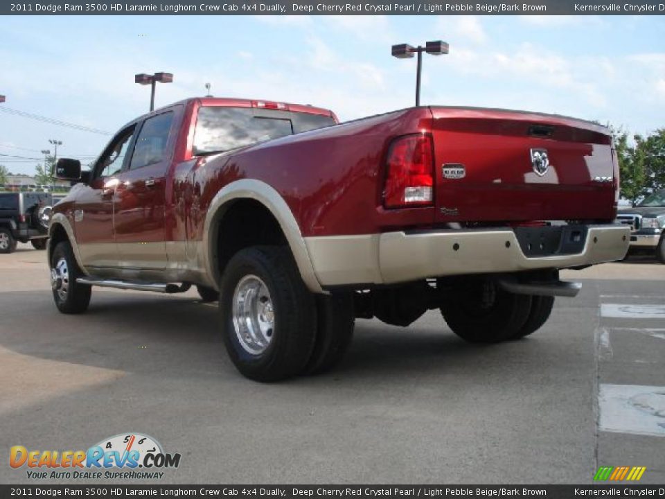 Deep Cherry Red Crystal Pearl 2011 Dodge Ram 3500 HD Laramie Longhorn Crew Cab 4x4 Dually Photo #3