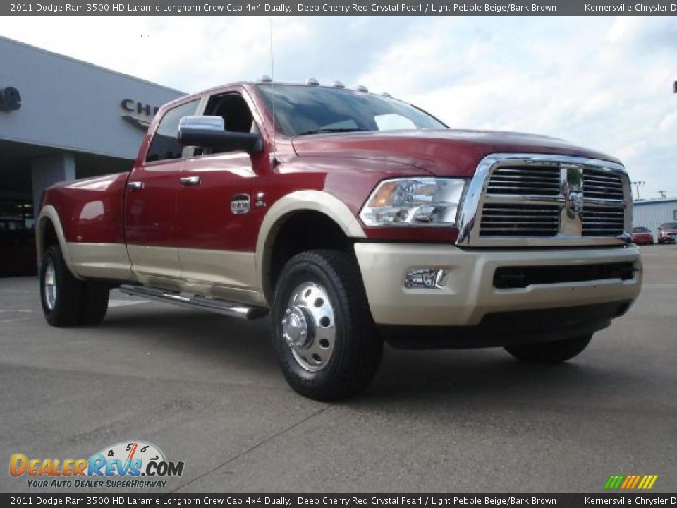 Deep Cherry Red Crystal Pearl 2011 Dodge Ram 3500 HD Laramie Longhorn Crew Cab 4x4 Dually Photo #7