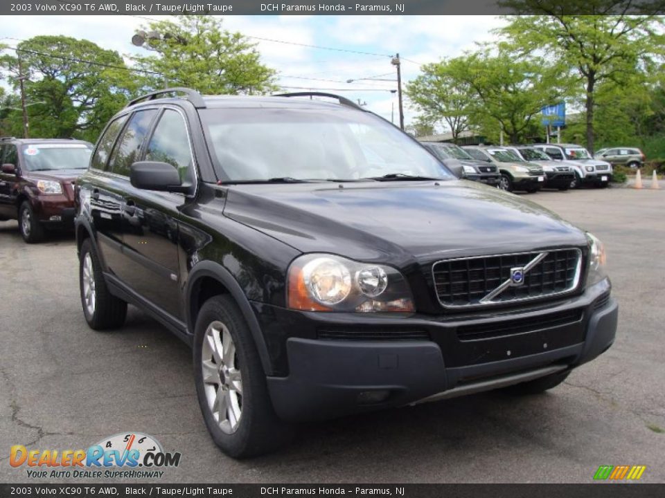 2003 Volvo XC90 T6 AWD Black / Taupe/Light Taupe Photo #6