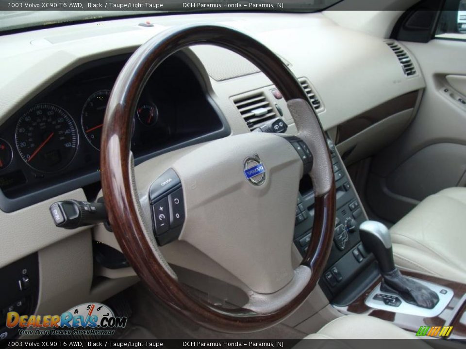 2003 Volvo XC90 T6 AWD Black / Taupe/Light Taupe Photo #22