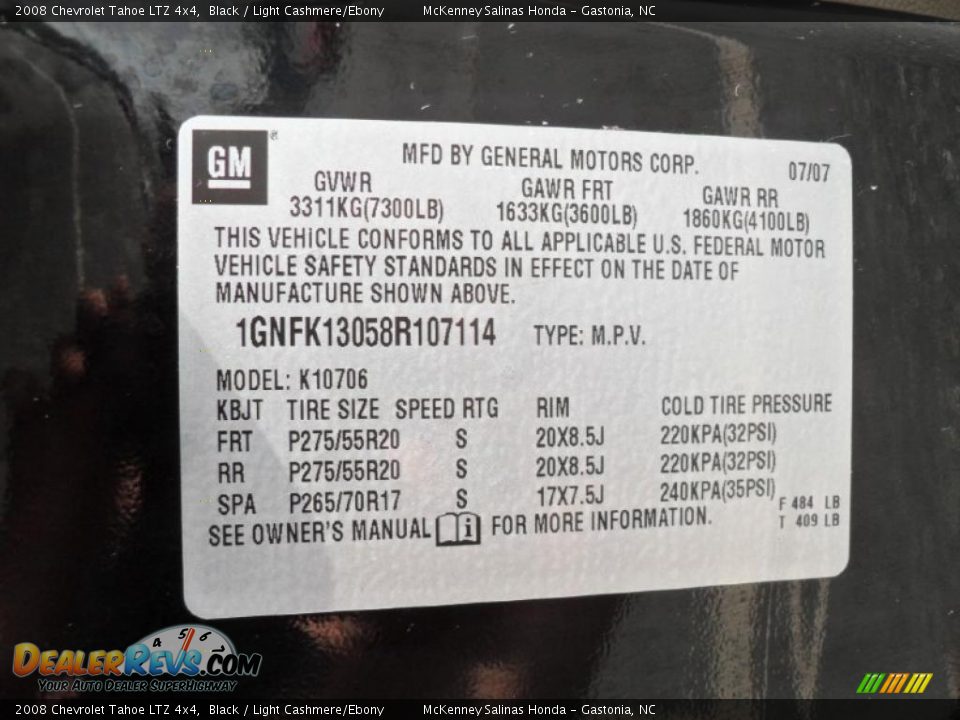 2008 Chevrolet Tahoe LTZ 4x4 Black / Light Cashmere/Ebony Photo #6