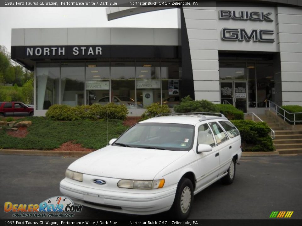 1993 Ford Taurus GL Wagon Performance White / Dark Blue Photo #1