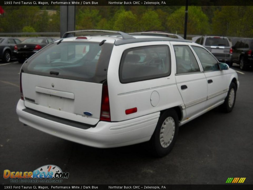 1993 Ford Taurus GL Wagon Performance White / Dark Blue Photo #5