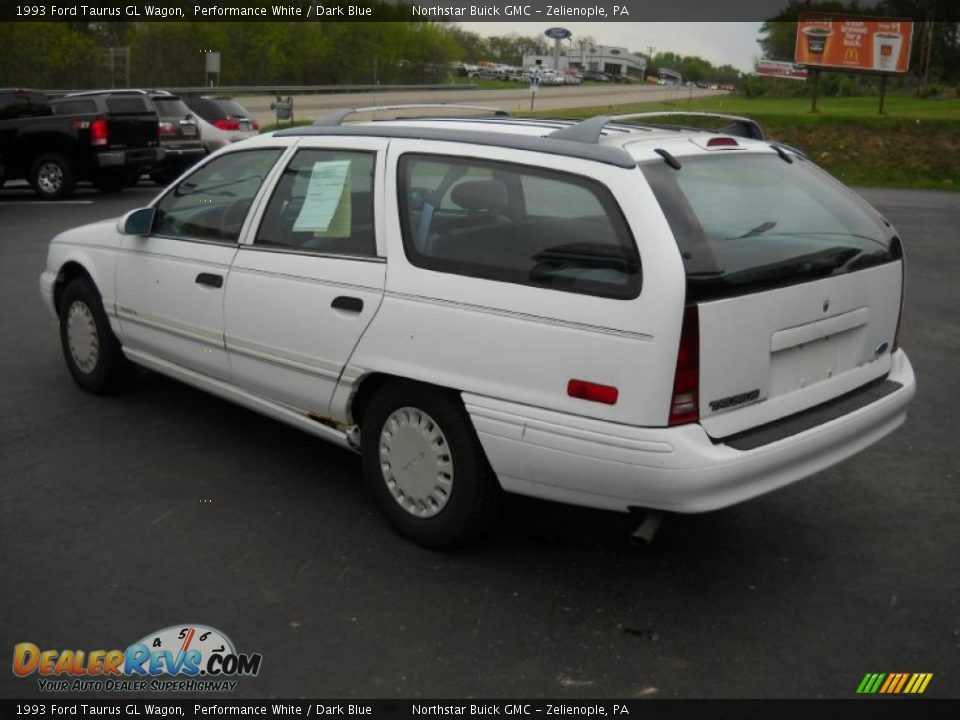 1993 Ford Taurus GL Wagon Performance White / Dark Blue Photo #7