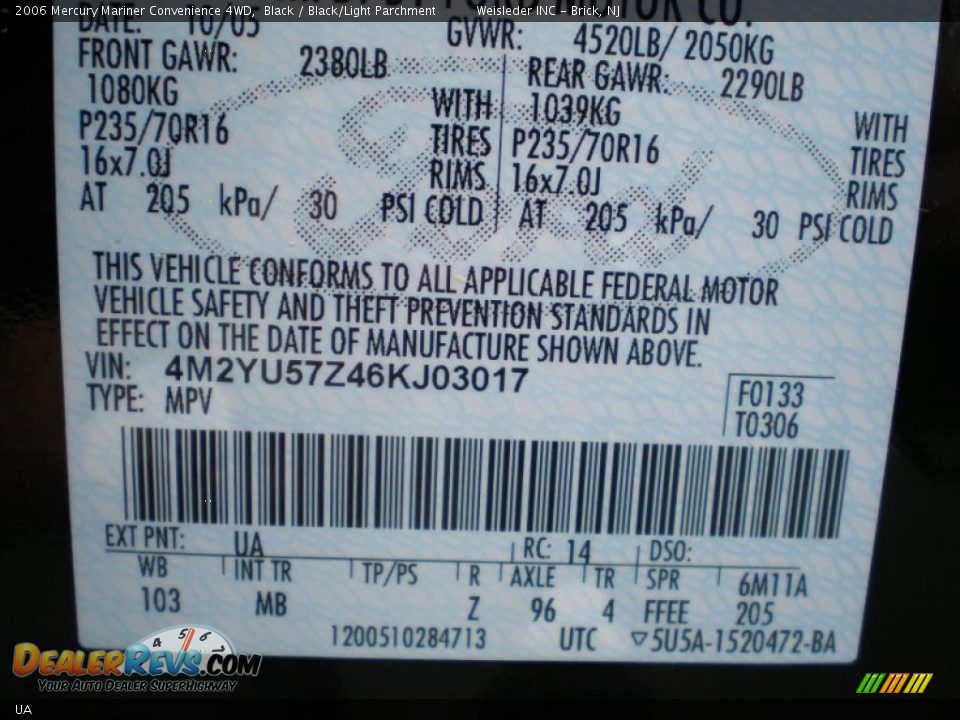 Mercury Color Code UA Black