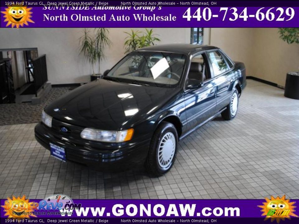1994 Ford Taurus GL Deep Jewel Green Metallic / Beige Photo #1