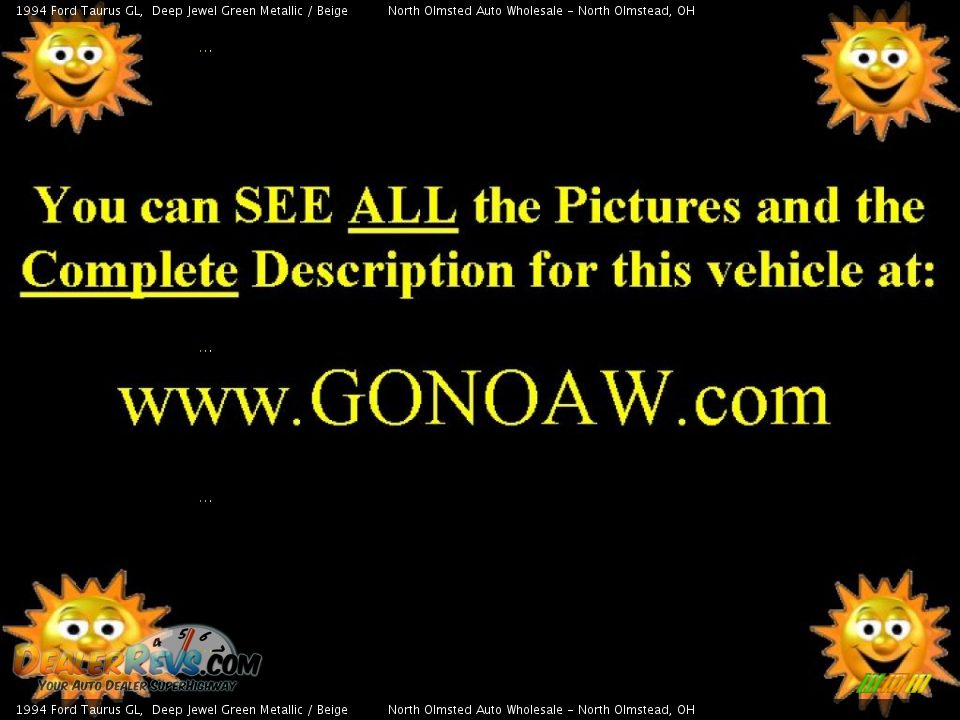 1994 Ford Taurus GL Deep Jewel Green Metallic / Beige Photo #2