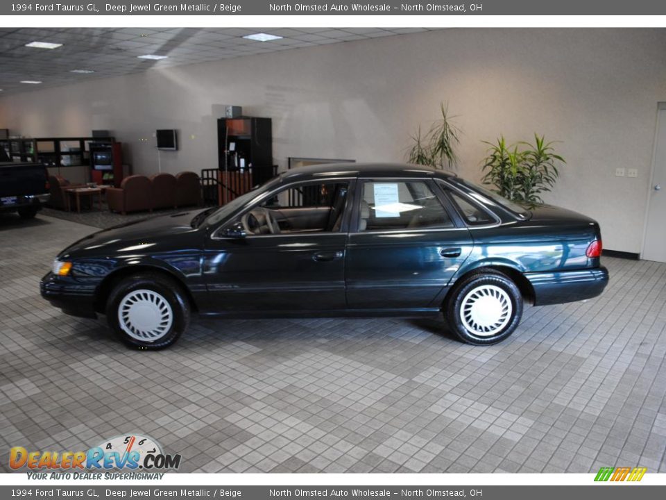 1994 Ford Taurus GL Deep Jewel Green Metallic / Beige Photo #5