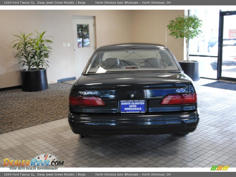 1994 Ford Taurus GL Deep Jewel Green Metallic / Beige Photo #8