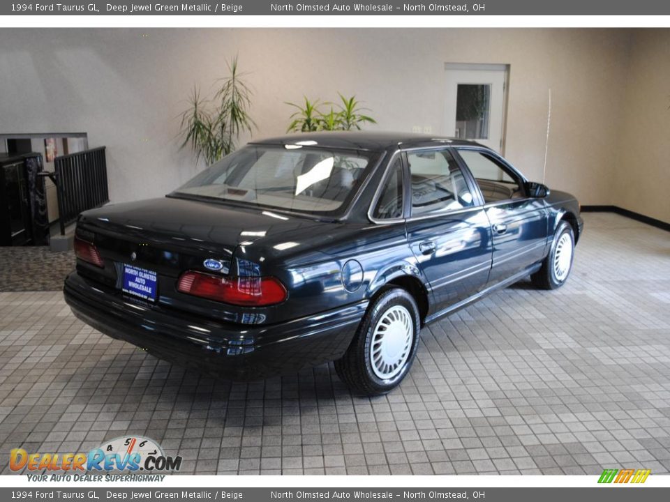 1994 Ford Taurus GL Deep Jewel Green Metallic / Beige Photo #10