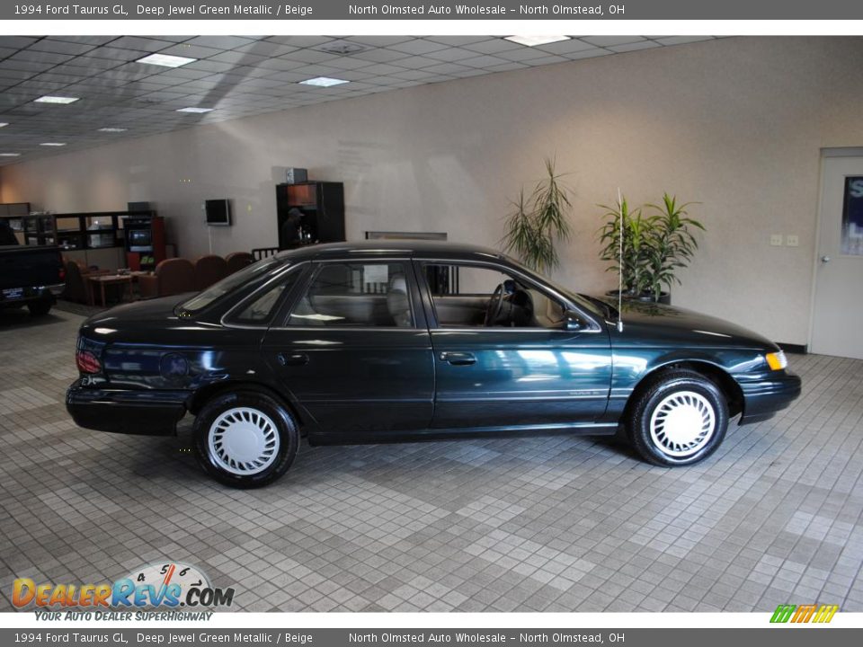 1994 Ford Taurus GL Deep Jewel Green Metallic / Beige Photo #11