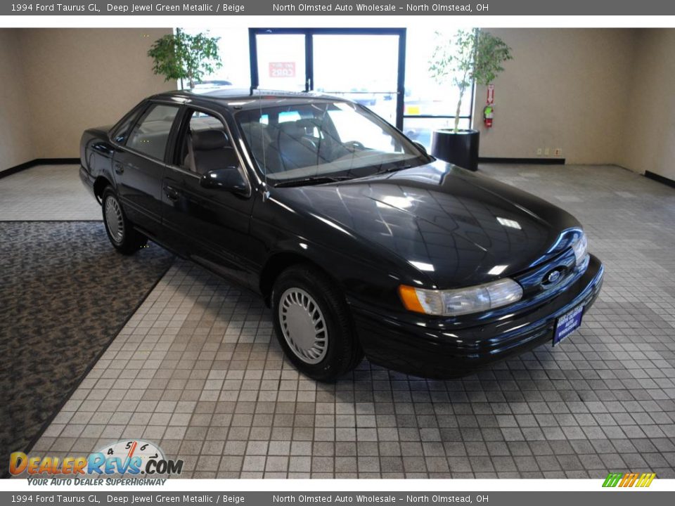 1994 Ford Taurus GL Deep Jewel Green Metallic / Beige Photo #12