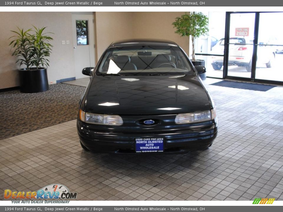1994 Ford Taurus GL Deep Jewel Green Metallic / Beige Photo #14