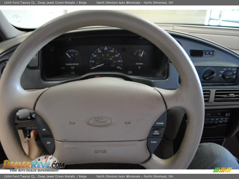 1994 Ford Taurus GL Deep Jewel Green Metallic / Beige Photo #22