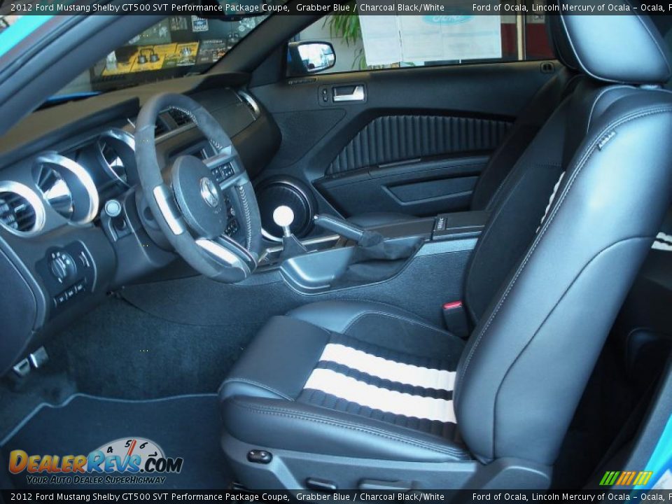 Charcoal Black/White Interior - 2012 Ford Mustang Shelby GT500 SVT Performance Package Coupe Photo #5