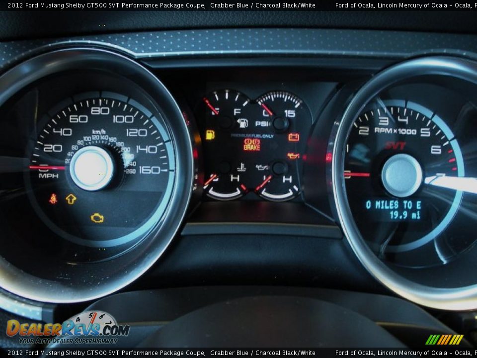 2012 Ford Mustang Shelby GT500 SVT Performance Package Coupe Gauges Photo #8